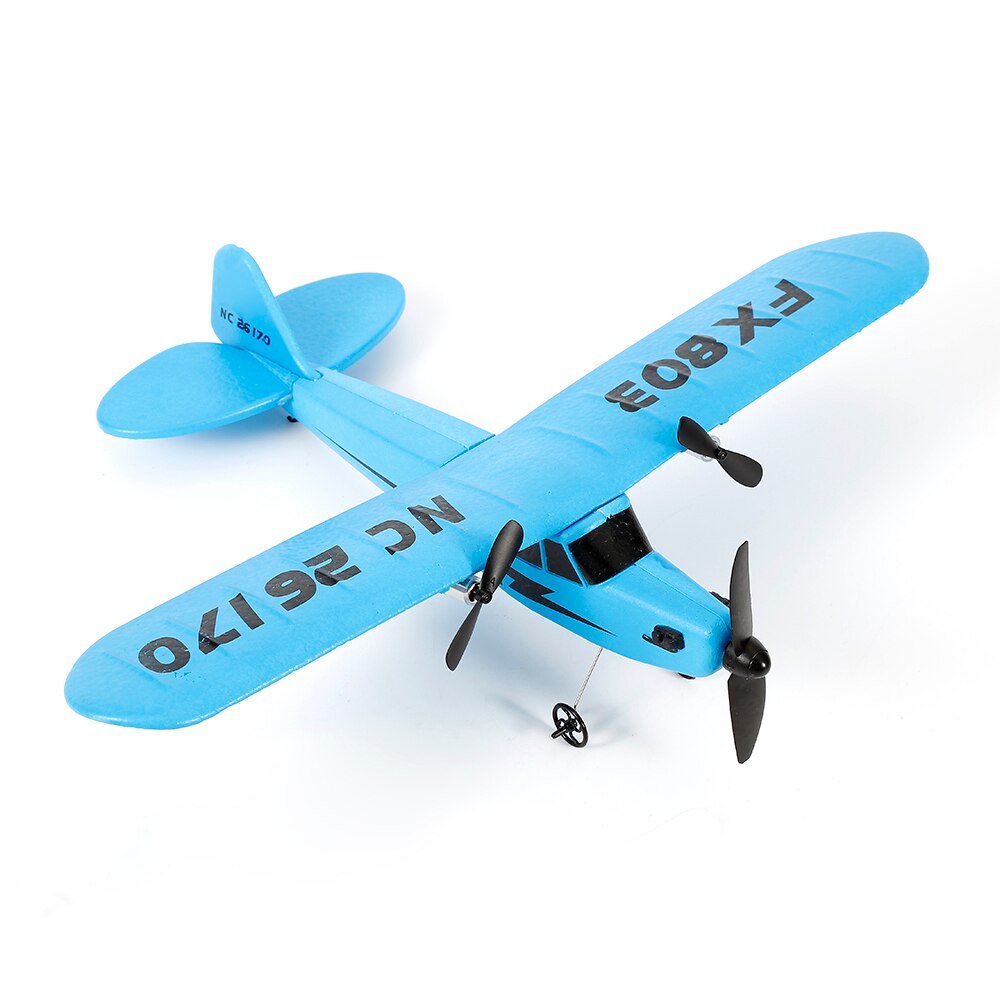 Z51 RC Plane Toy Cessna 150m Distance TRC Electric Foam Remote Control Hawker Glider LED Airplane Model 2.4G Hand Throw Wingspan: F803 blue