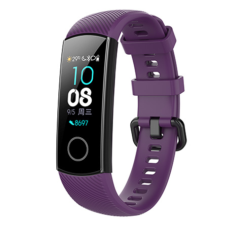Silicone Wriststrap For Huawei Honor Band 4 5 Smart Accessories Wristband Strap For Honor Band 5(CRS-B19S) Replaceable Bracelet: purple / For Honor Band 4