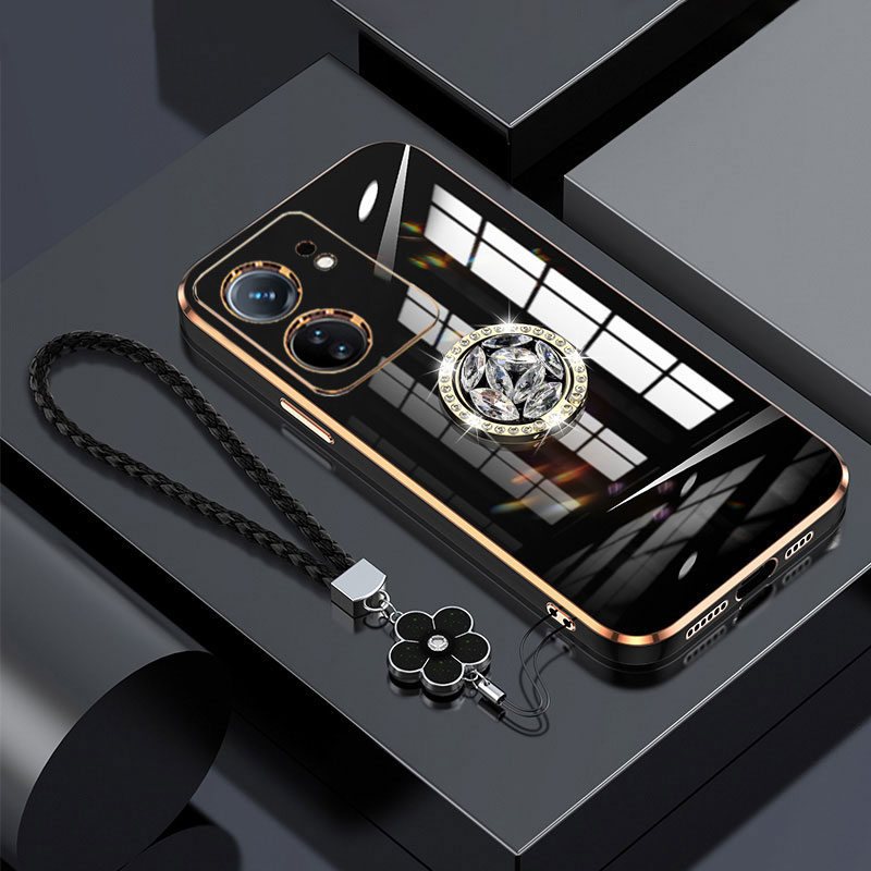 Redmi 13C 4G funda de lujo con anillo de diamante para Xiaomi Redmi 13C 13 C 12C 10C 9C funda de teléfono con cordón chapado redmi13C