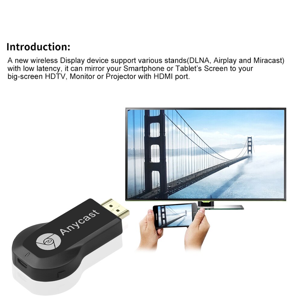 Dongle inalámbrico M4 Plus con WiFi, pantalla de 1080P para Mirroring, adaptador múltiple de TV Stick Mini para Android, HDMI, Compatible con WiFi Dongle