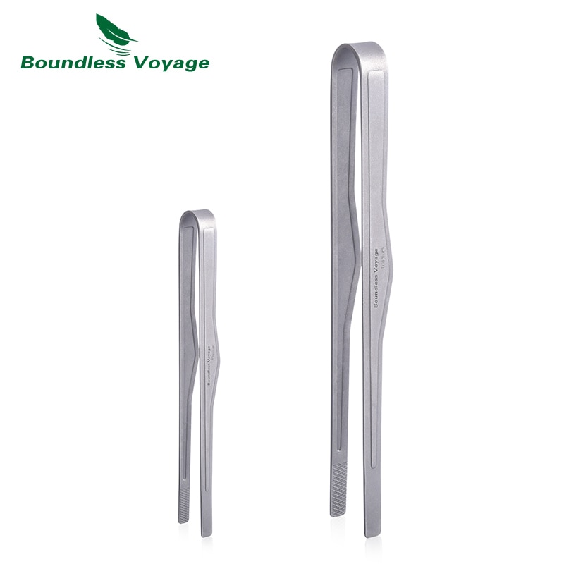 Boundless Voyage Titanium Tea Cup Clip Steak Lid Barbecue Anti-Scalding Clip Tong Tea Tweezer Salad Sugar Ice Food Toast Tongs