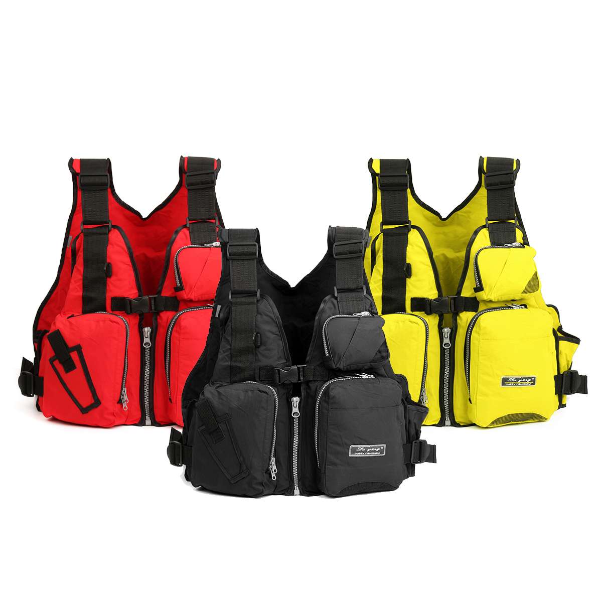 Multi Pockets Fishing Vest Nylon Adult Adjustable Outdoor Sports Life Vest Jacket Respiratory Utility Breathable Fishing Tackle
