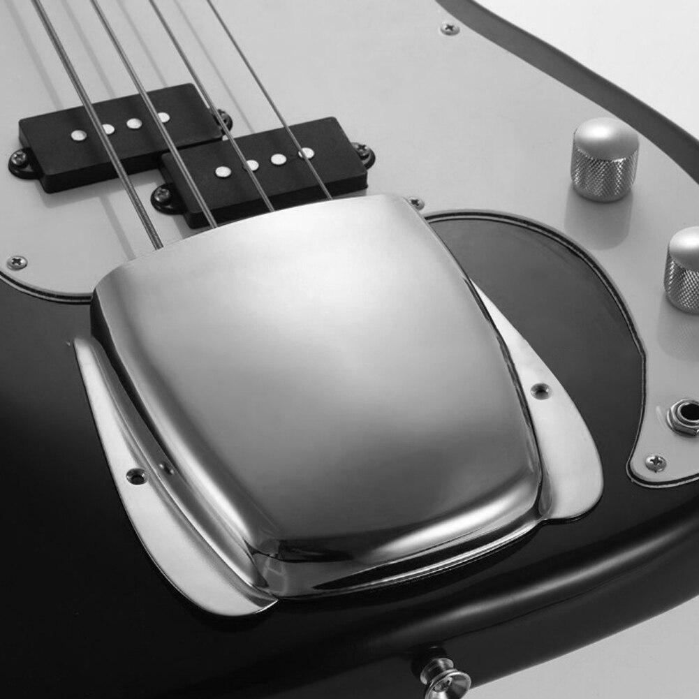 Chrome Plated Short Steel Bridge Cover Protector for Jazz Bass Electric Bass Guitar Part Replacement