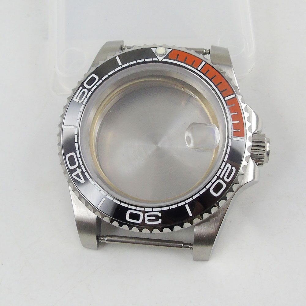 BLIGER men watch case fit NH35 sapphire stainless steel top automatic movement: P