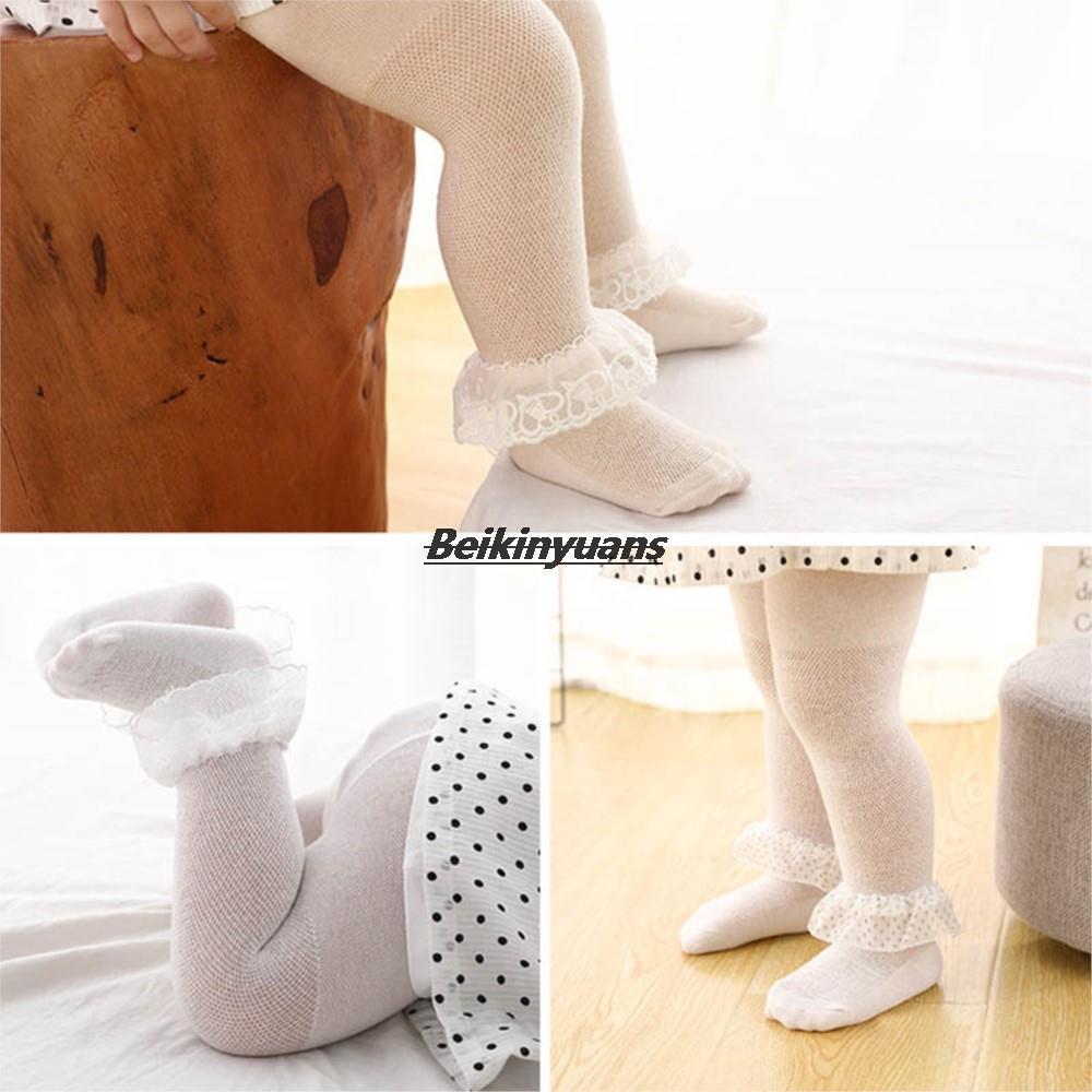 Baby Tights Infant Girl Newborn Kids Pantyhose Lace Bow Flower Hosiery Baby Stockings Summer Mesh Toddler Baby Girl Tights