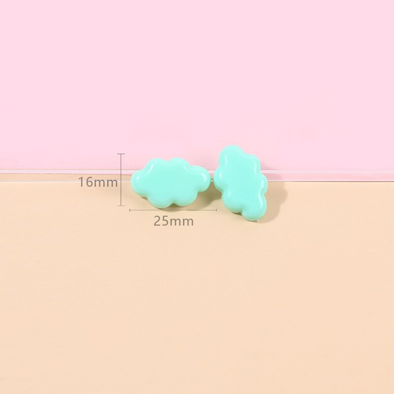 10 stück niedliche harzanhänger, glänzend weiße wolken, Reize für schmuckherstellung, aufnäihr, diy-bastelarbeiten, schlüsselanhänger, ohrring-accessoires  c879: Kein haken grün