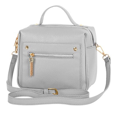 YBYT brand casual PU leather solid women handbags hotsale ladies shopping bga shoulder messenger crossbody bags: Gray