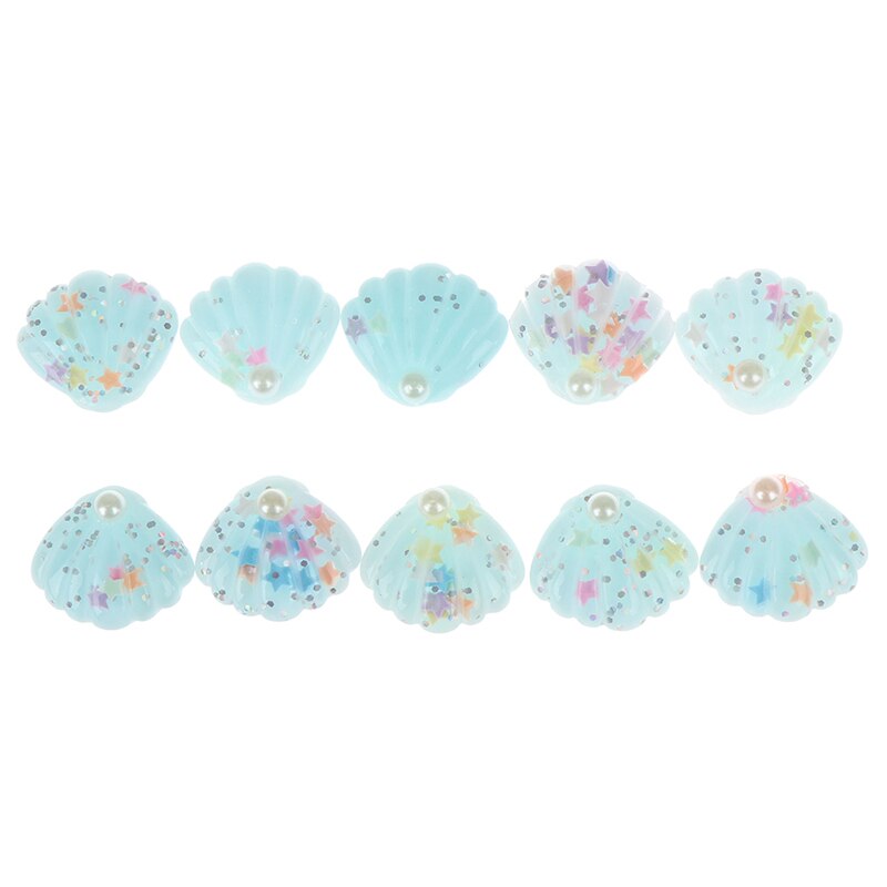 10 st / parti 25*28mm diy glänsande harts abs pärla snäckskal platt bak cabochon diy telefon / hantverk scrapbooking dekoration: A7