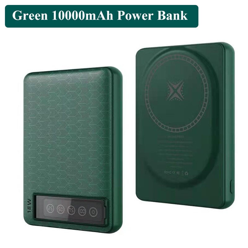 15W Mini magnetisch Energie Bank Für iPhone12 10000mAh magnetisch kabellos Handy, Mobiltelefon Energie Bank Tragbare Mini Tasche Externe Batterie: Grün