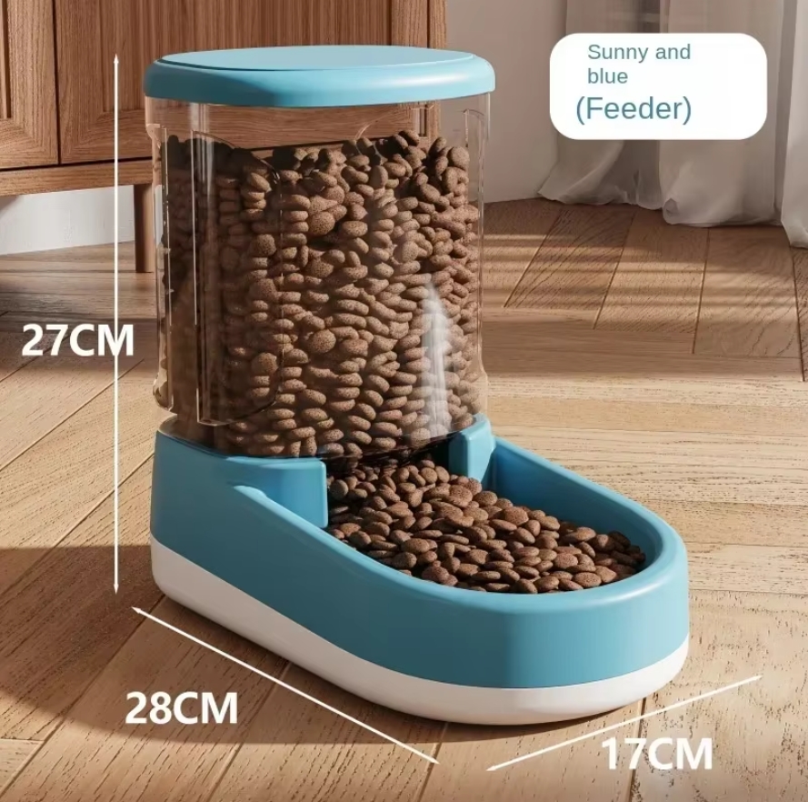 Automatic Pet Water & Food Dispenser - Gravity Flow Feeder for Cats & Dogs: PURPLE