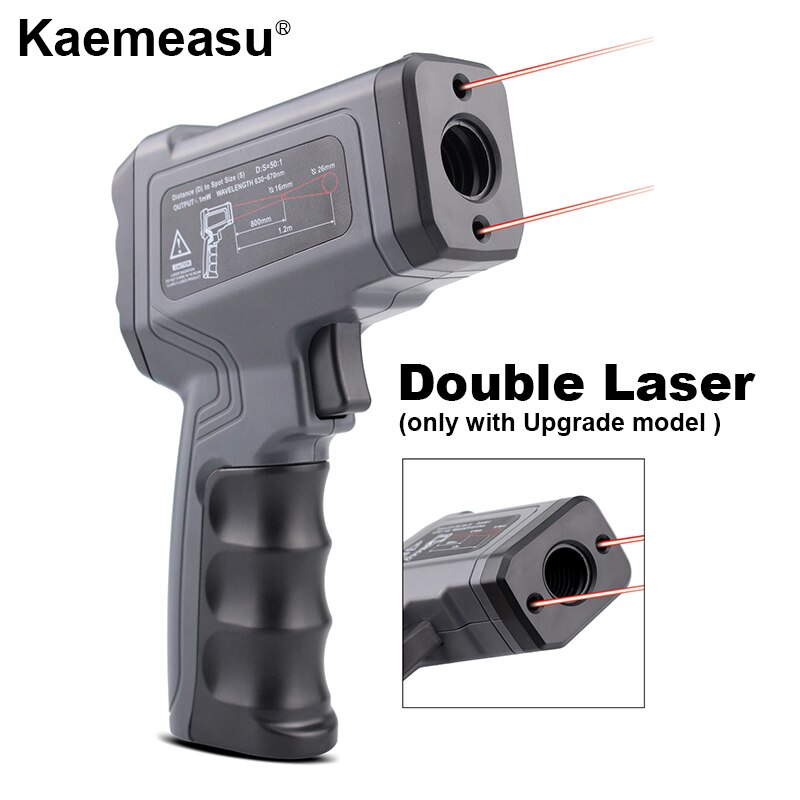 Infrared Thermometer Non-Contact Digital Handheld Pyrometer 1600/1300/1100/750 IR Temperature Instruments LCD Display