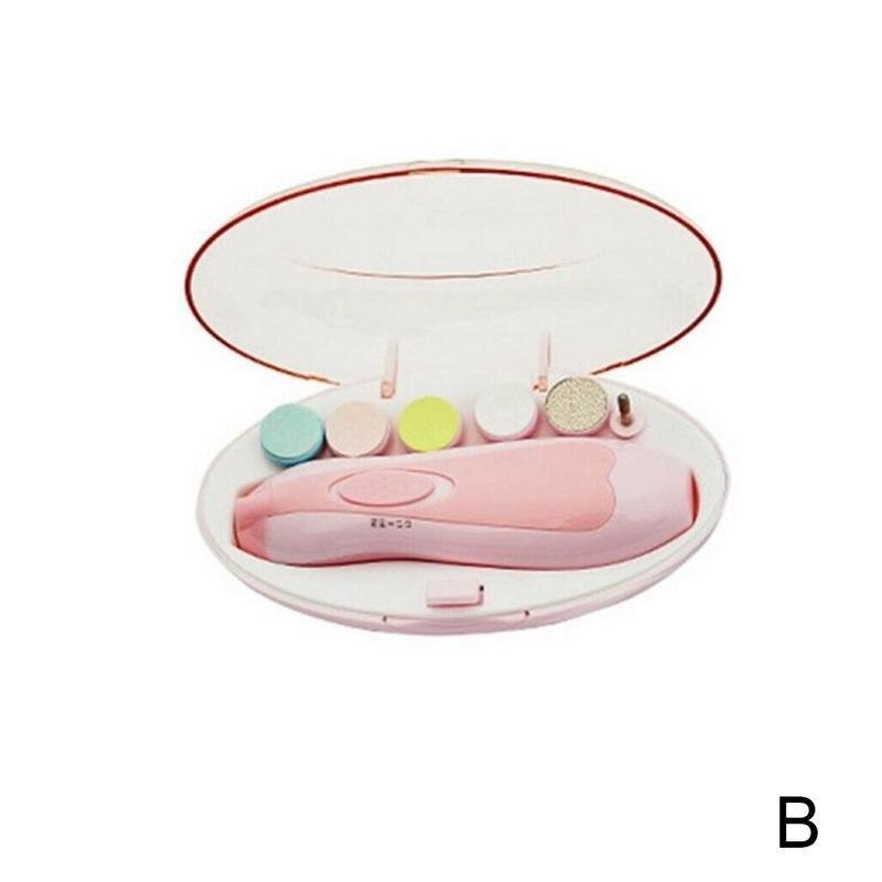Electric Baby Nail File Clipper Trimmer with Led Light Infant Pedicure Children Multi-functional Kids Safety Safety Clipper N3C1: Pink