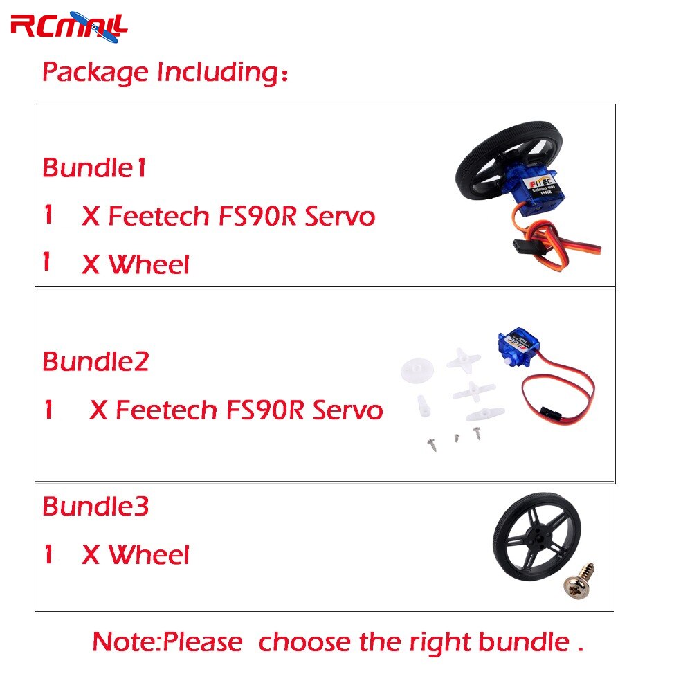 RCmall Feetech FS90R Servo/Wiel 360 Graden Continue Rotatie Micro RC Servo Voor RC Auto Boot Robot Drones FZ0101-01 FZ2913