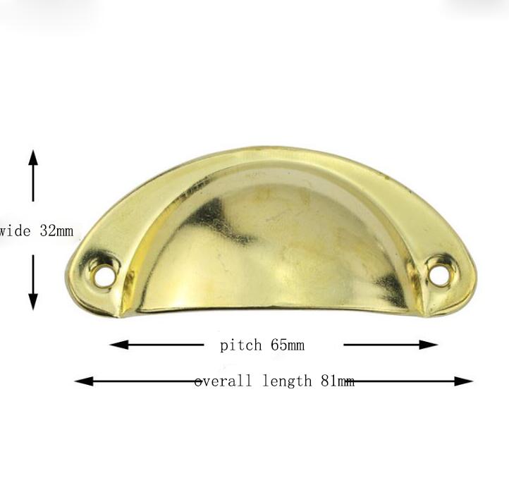 Archaized glat bord halvcirkel jern ark håndtag møbler kabinet apotek halvcirkel shell håndtag