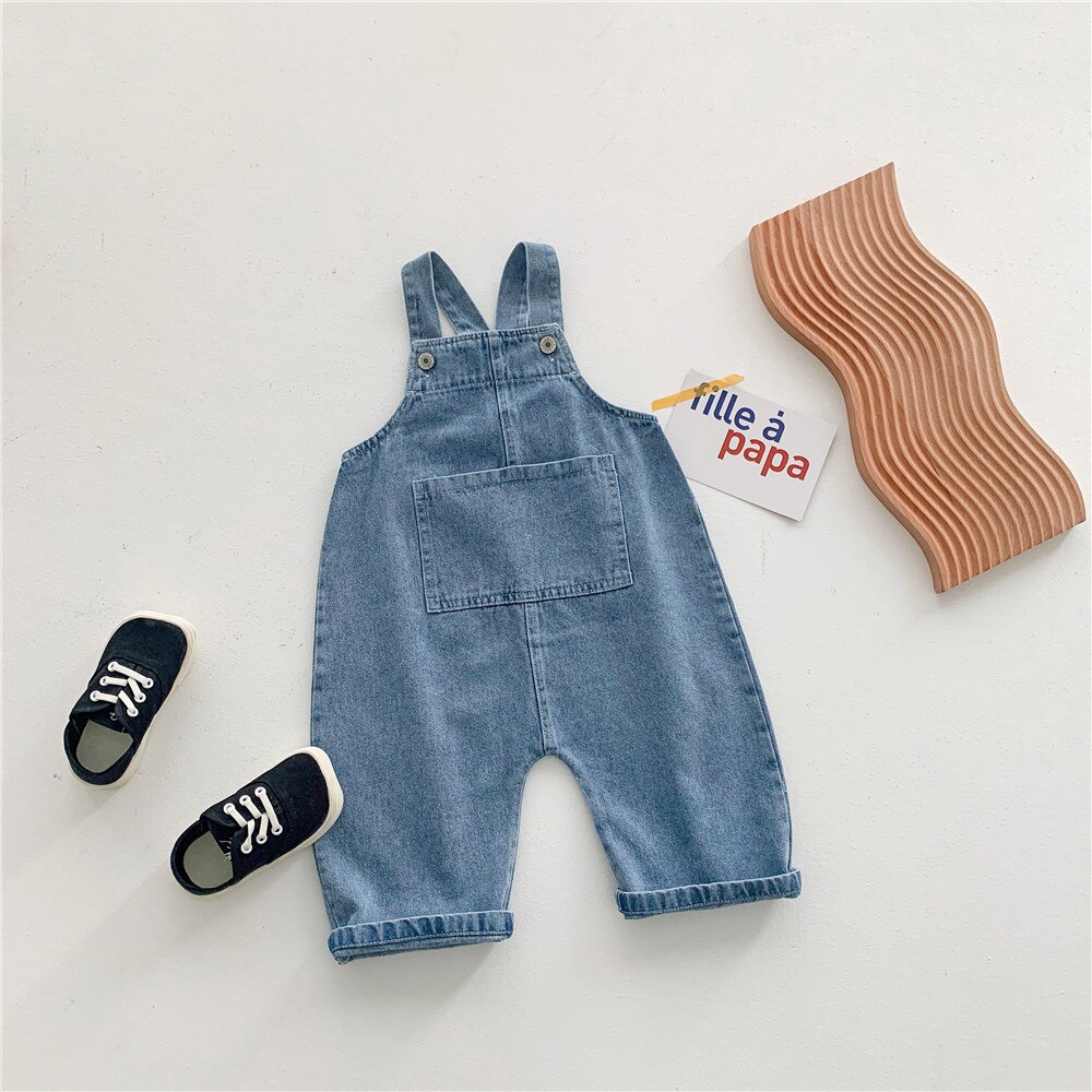 7254 pantaloni bretelle in Denim per bambini 2021 primavera e l'estate nuovi vestiti pantaloni per neonati pantaloni in cotone 1-7T per ragazze