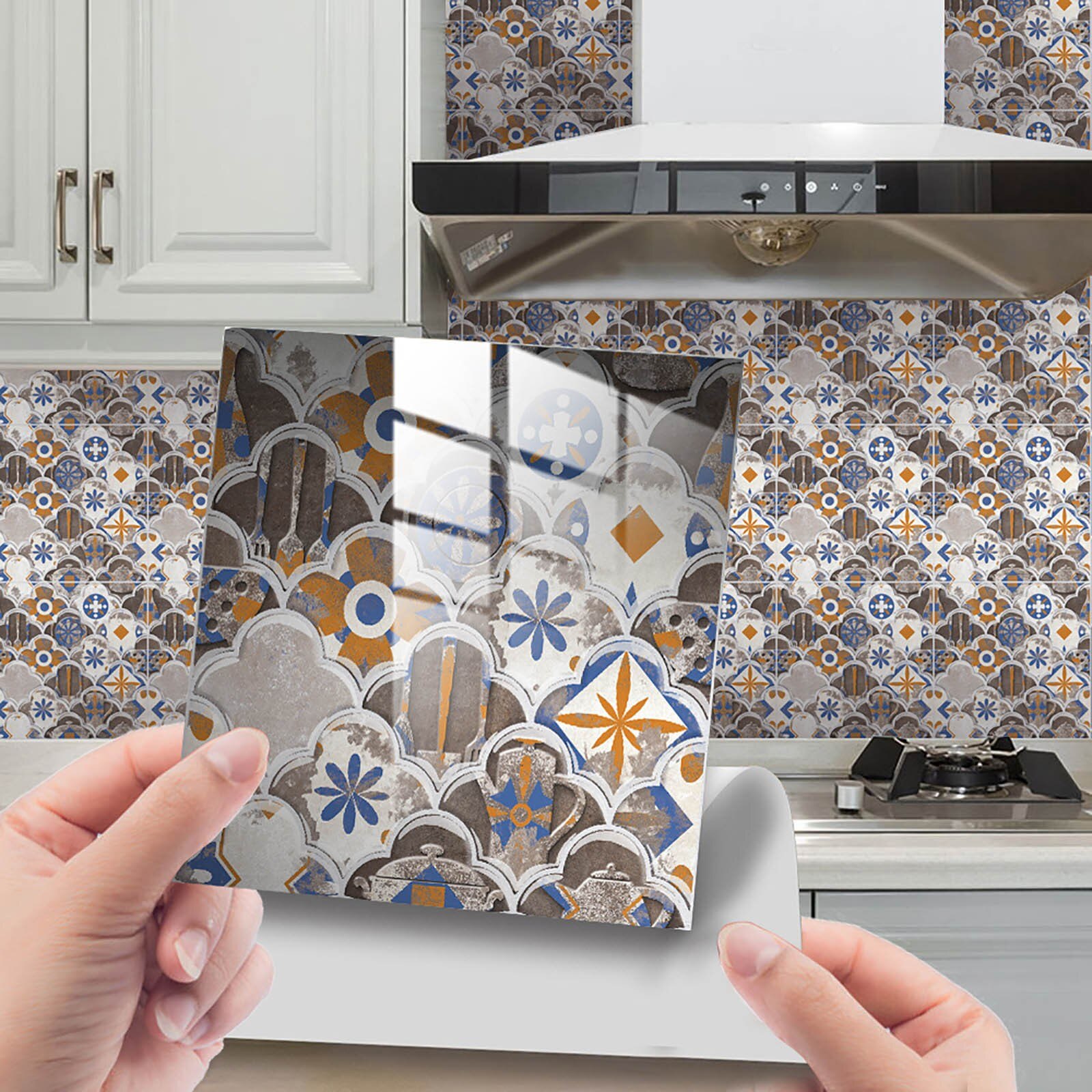 Mozaïek Tegel Zelfklevende Muur Sticker 5Pcs 10X10Cm Keuken Behang Muurschilderingen Waterdicht Stickers Woonkamer badkamer Decoratie