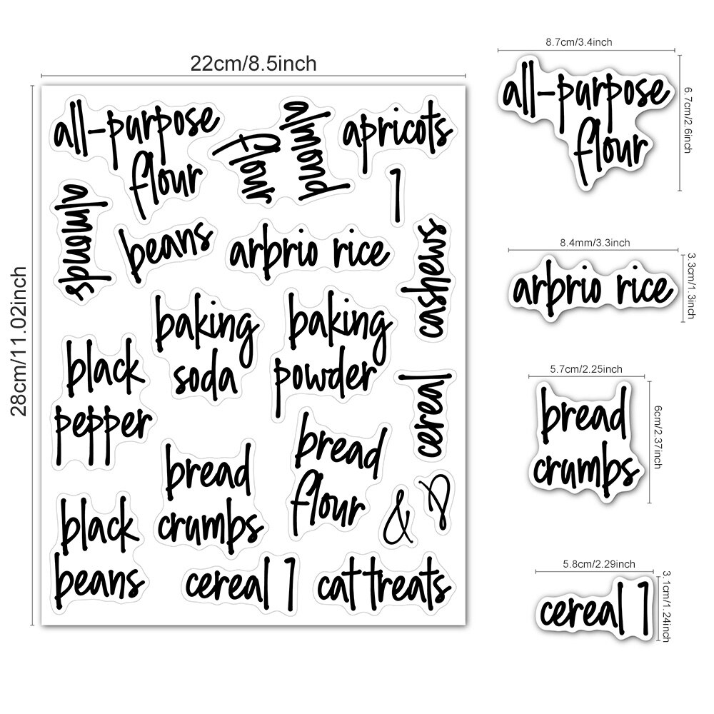 168pcs Pantry Label Sticker For Containers Preprinted Waterproof Transparent Kitchen Storage Food Label Stickers