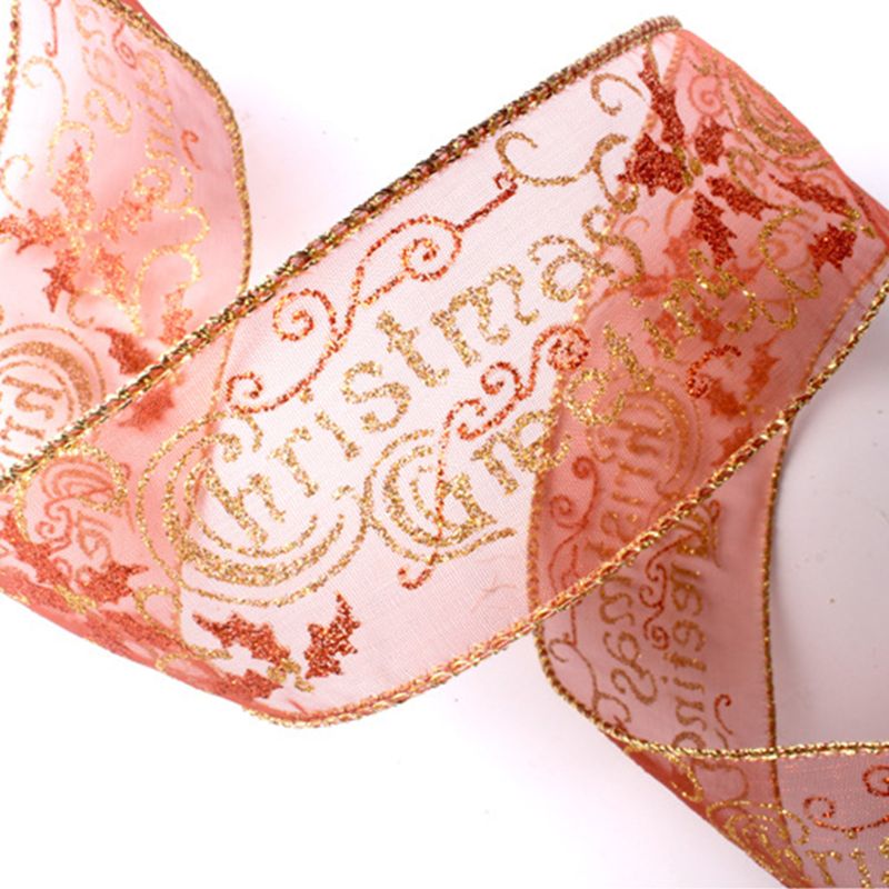 5cm breedtes 2m lengtes kerstdecoratieve linten poeder satijnen lint ambachtelijke linten kerstboomversiering strikken maken