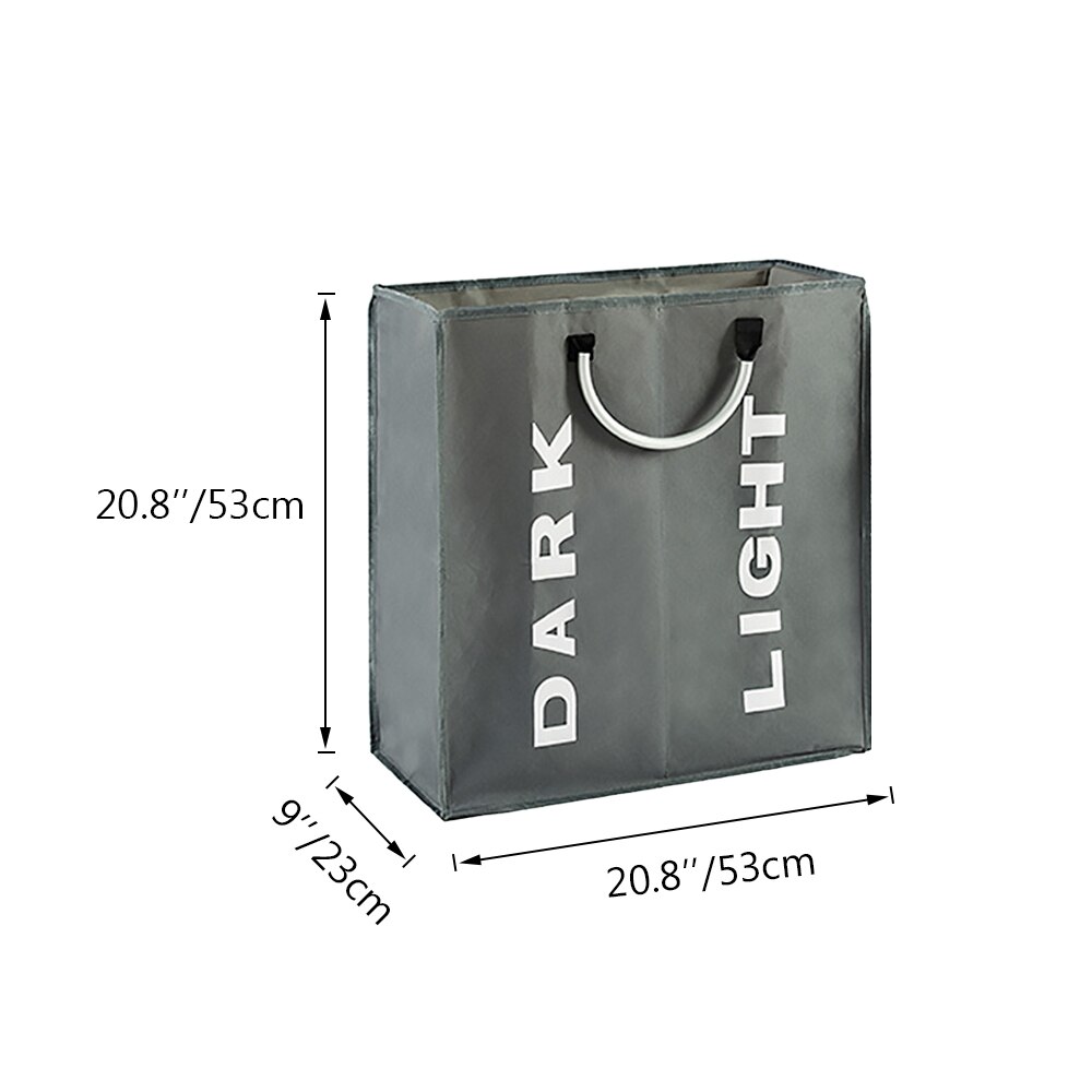 Drie Maten Opvouwbare Wasmand Grote Vuile Wasmand Wasmand Sorter Oxford Doek Vuile Kleren Tas Met Aluminium Handvat: Deep gray53x23x53cm