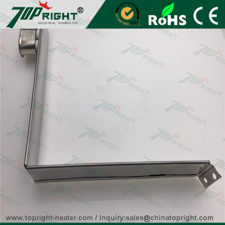 Rvs hoekige mica band heater element met de plug 215x215x40mm 230v800w