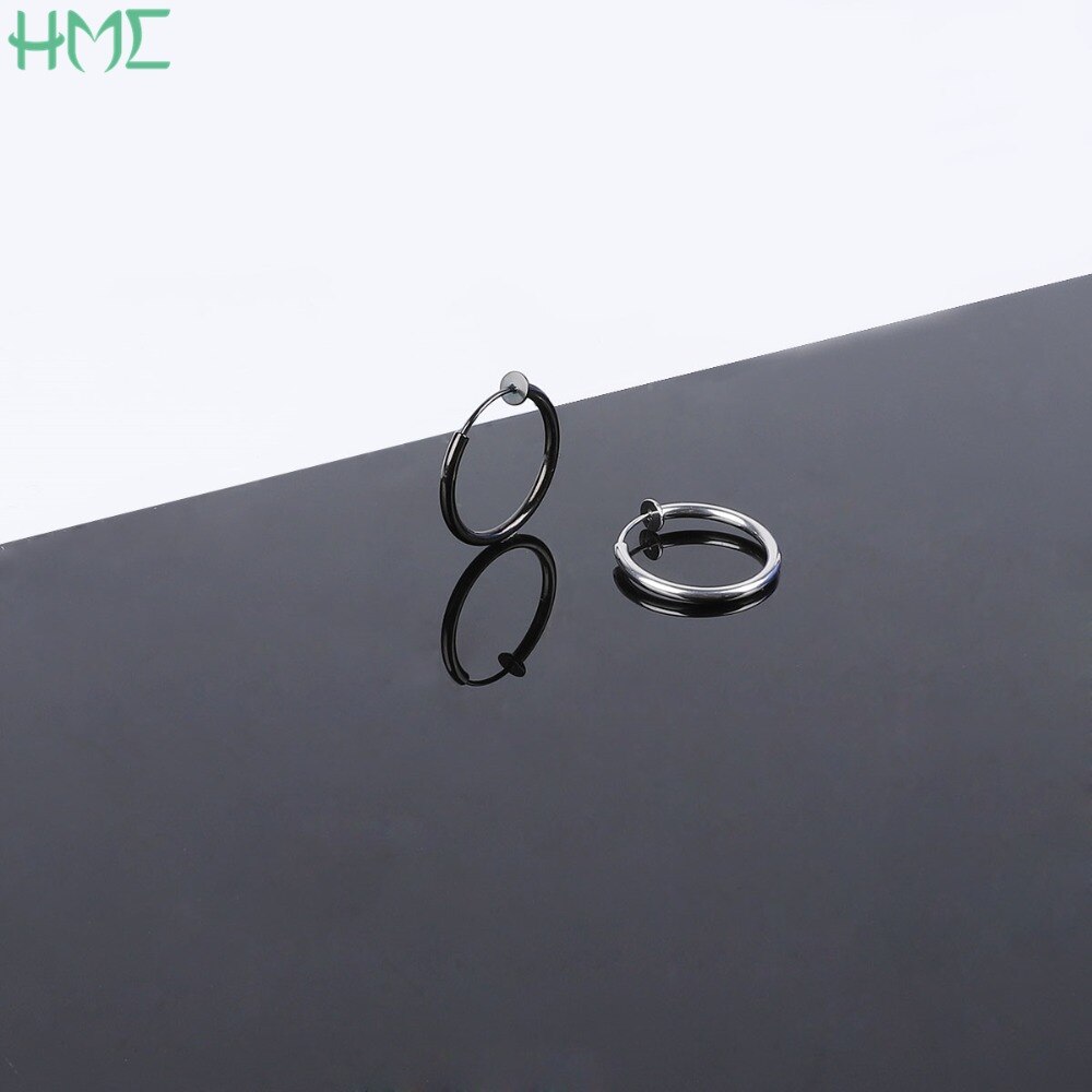 1pc KEIN Piercing Loch Ohr Clip Ringe Gold Farbe Titan Edelstahl Runde Ohrringe für Frauen Männer Männlichen Punk schmerzlos Brincos