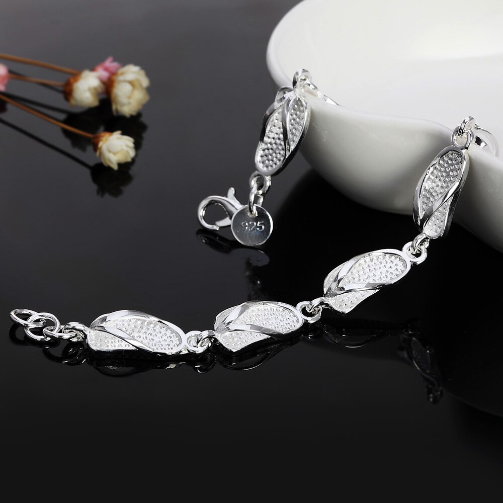 Pulsera de plata de ley 925 para mujer, brazalete de zapatos, de joyería