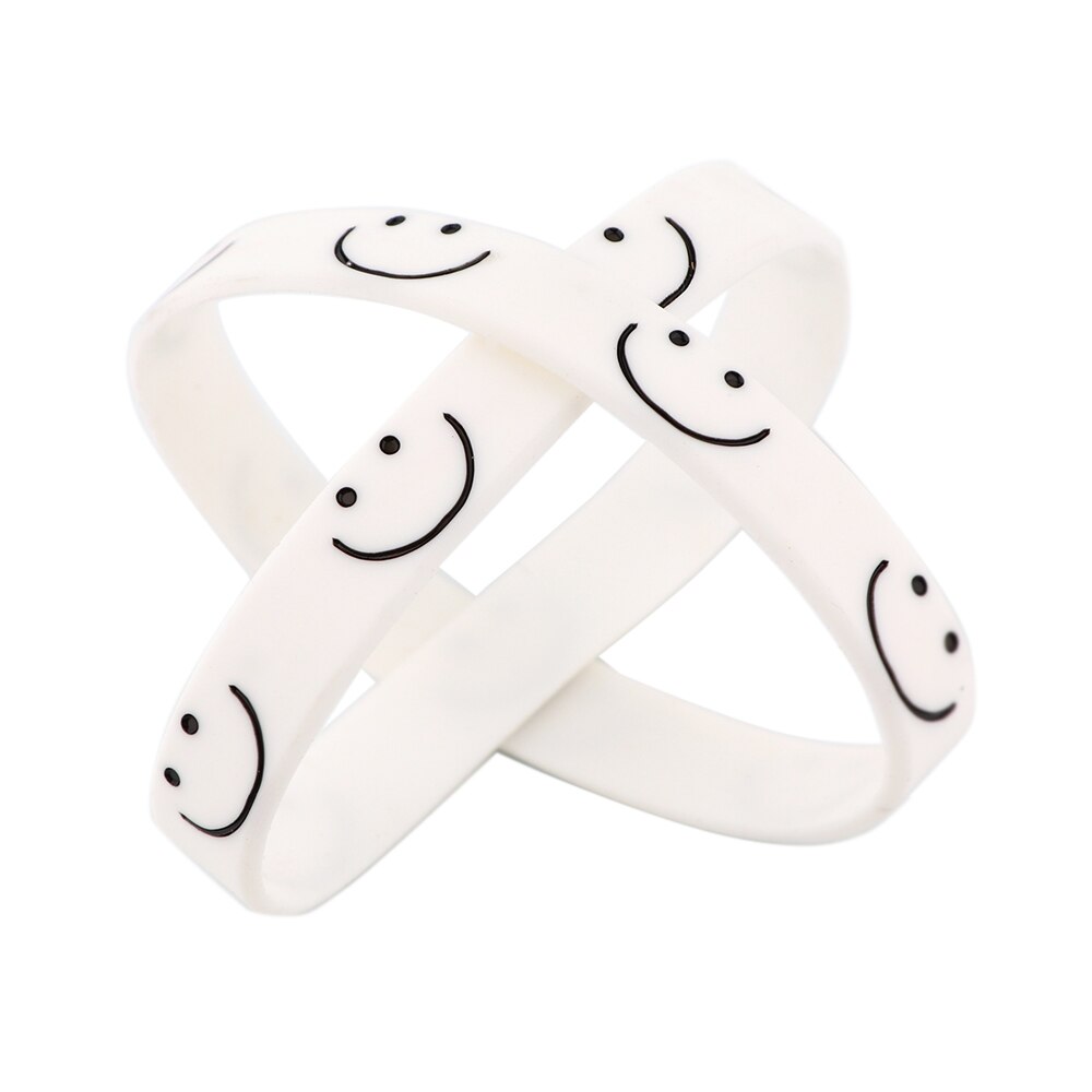 J3689 Simple Smiling Face Rubber Bracelets For Men Women Charm Bangles Basketball Sports Wristbands Silicone Bracelets