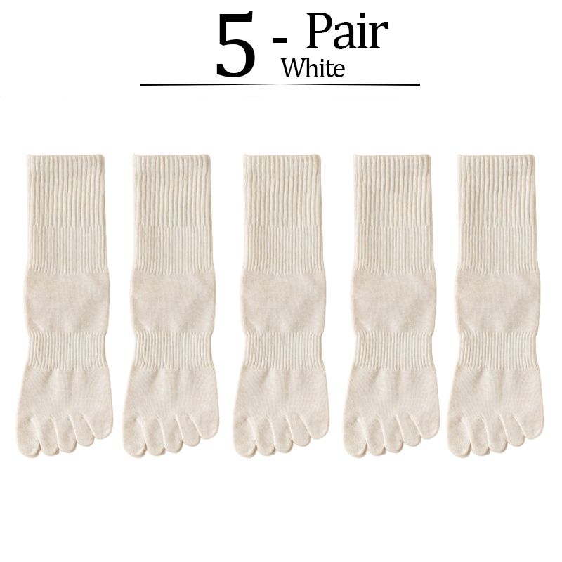 5 Pairs/lot Women Five Fingers Socks 100% Cotton Solid Colour Ladies Split Toe Sports Socks Spring Autumn Harajuku Toe Socks: Beige