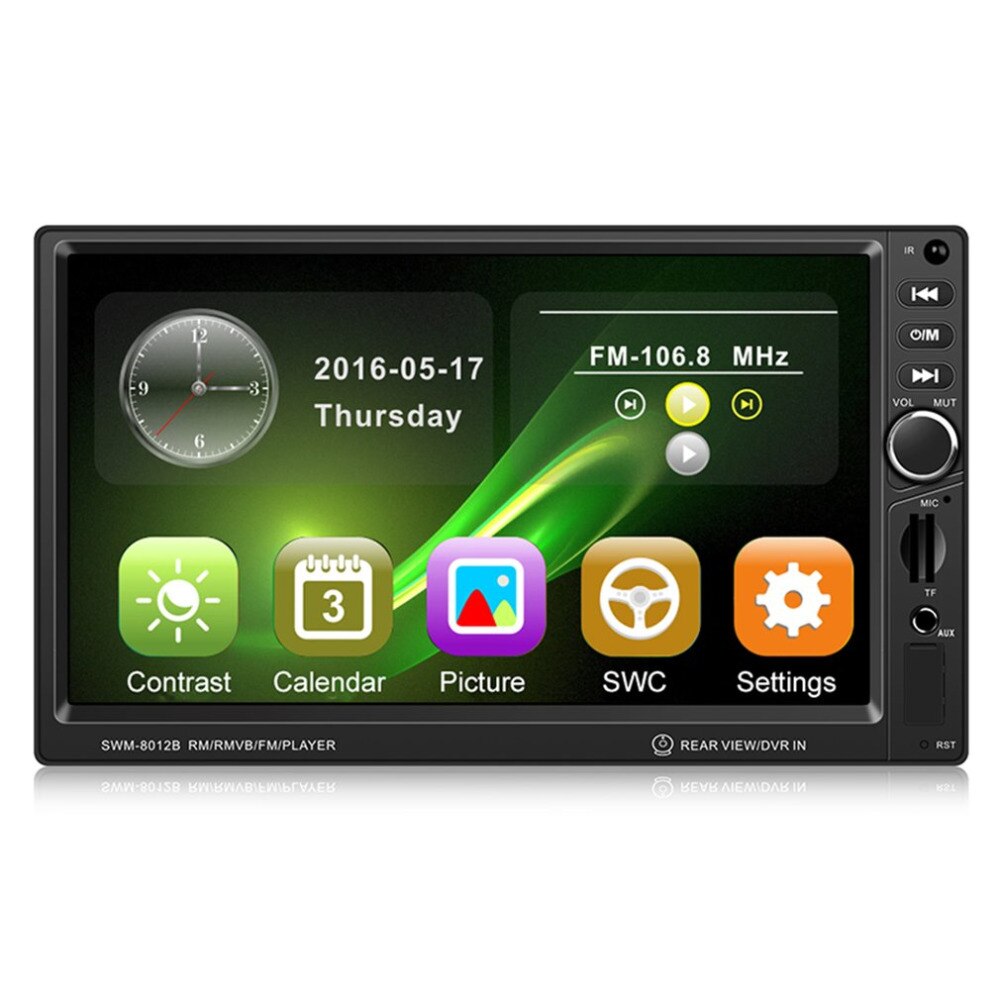 7-Inch Large Display Screen Car DVD with Camera Brake Prompt Vehicle Music Player Support Bluetooth Mini TF Card