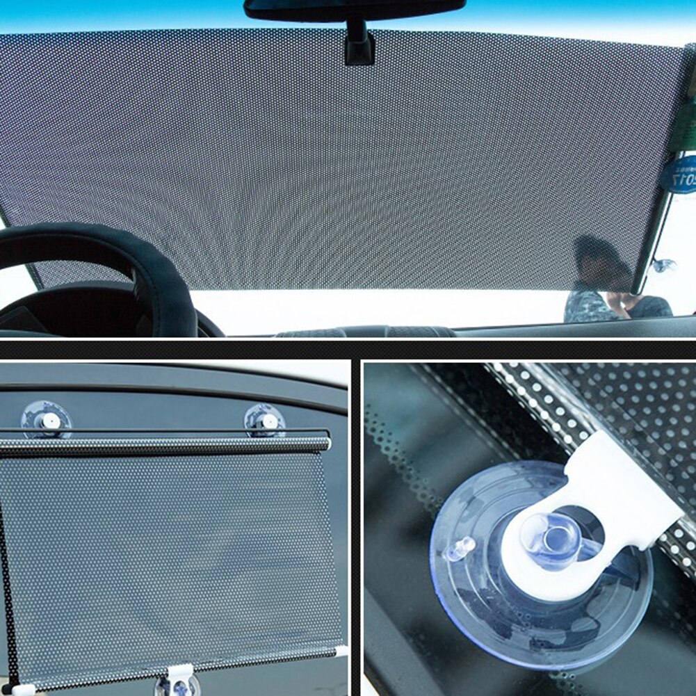 Parasol retráctil para ventana de coche, quitasol anti-UV, cortina protectora, plegable para sombra en ventanas frontal y trasera