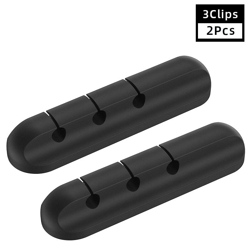 Silikon Kabel Organizer USB Kabel Halfter flexibel Kabel Wickler Verwaltung Clips Halfter Für Maus Tastatur Kopfhörer Schreibtisch: 3Clips-2stücke