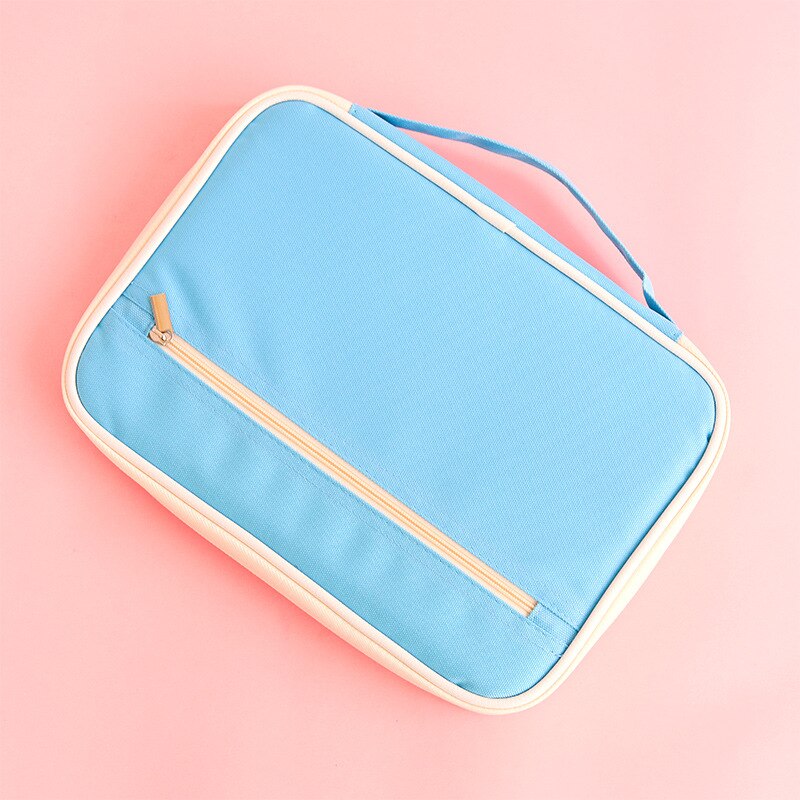 Large Capacity Document Bag Multifunction File Folder Home Travel Organizer Holder School Office File Folder Supply: Red