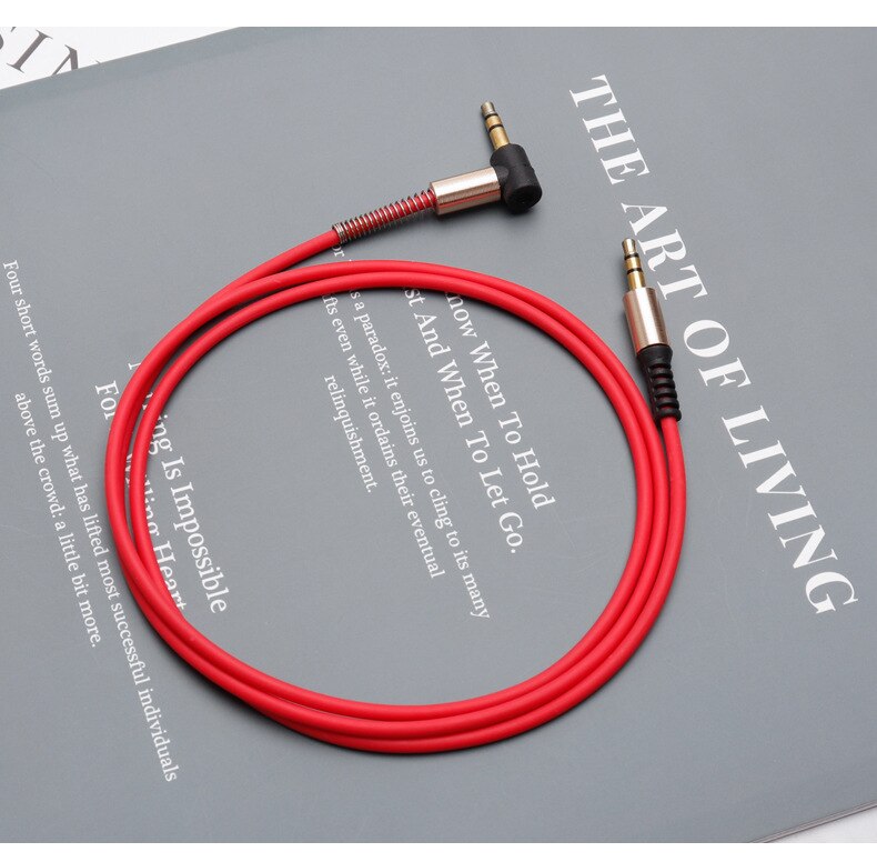 3.5 Jack Aux Cable 3.5mm Car Spring Audio Cable Gold Plated jack male to male speaker cables for Headphone Speaker: 1m Red