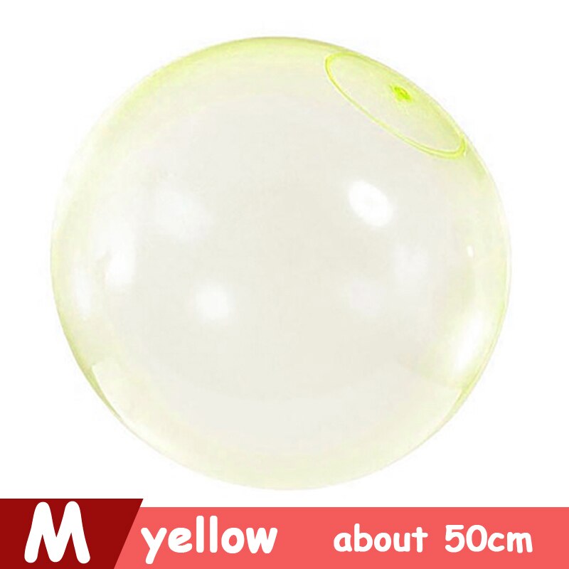 XL L M S Inflatable Soft Water FilIed Bubble Ball Blow up Summer Outdoor Fun Games For Party Pool Bath Ballon Toys Playball: M Yellow about 50cm