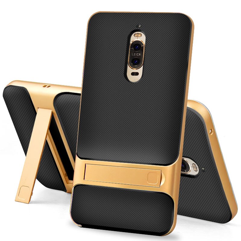 3D Kickstand Luxury Cases for Huawei Mate 9 Pro Cover TPU+PC Silicone 360 Protective Mobile Phone Back Armor Mate9Pro Mate9 9Pro: Royce Gold