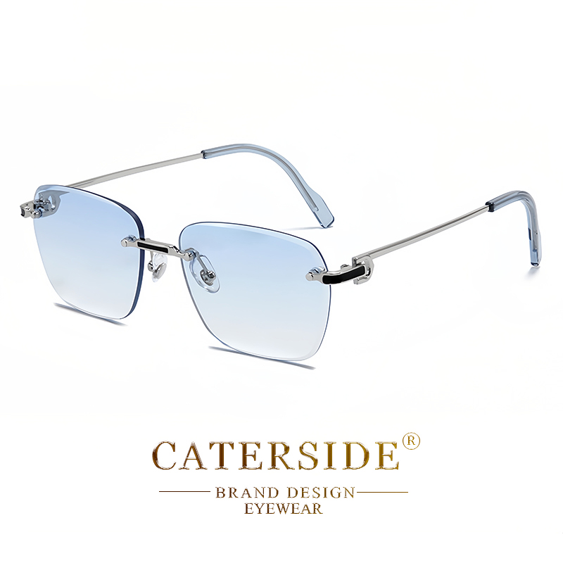 CATERSIDE pilote sans monture lunettes De Soleil hommes dégradé lunettes De Soleil femmes rétro affaires Shopping UV400 Lunette De Soleil Homme: YELLOW