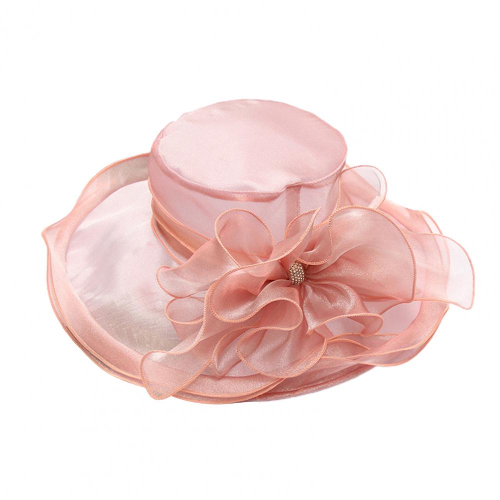 FS Cappelli Fascinators a tesa larga grande per donna Cappelli da sole bianchi in organza da donna Fiore Matrimonio Tea Party Cappello Fedora da chiesa del Kentucky  200000297