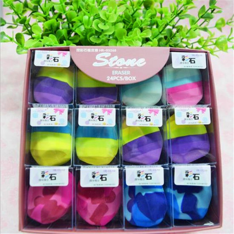 Goma de borrar con forma de piedra colorida extraña, borradores de goma suave, goma de borrar con forma Irregular, material de papelería para estudiantes