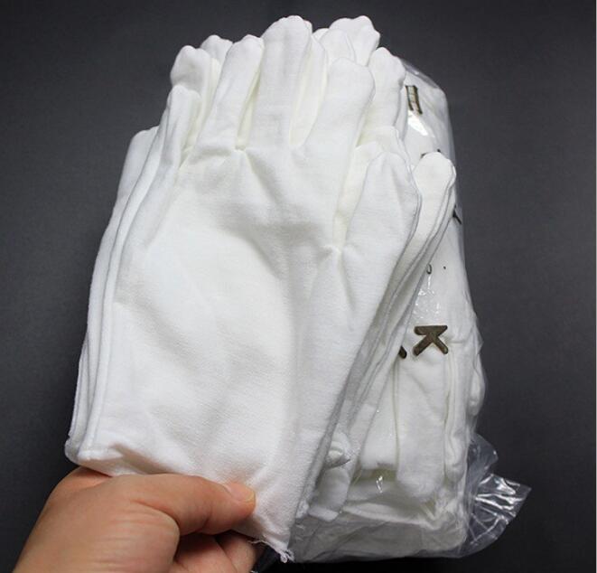 Guantes de inspección de , 1 par de guantes blancos de algodón grueso para trabajo, tela fina de algodón, medianos y gruesos