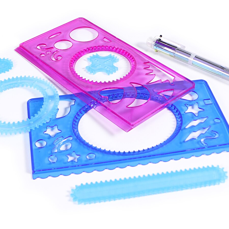 Juego de juguetes de dibujo espirales para niños, engranajes y ruedas entrelazados con 1 bolígrafo de de 6 colores, juguete de aprendizaje de arte, 8 Uds.