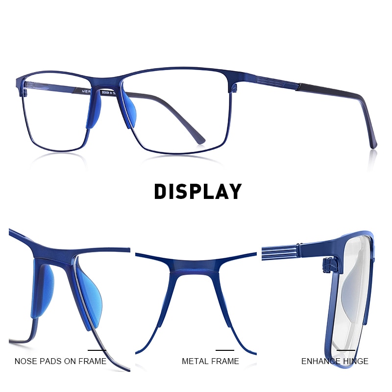 MERRYS Men Titanium Alloy Glasses Frame Business Style Male Square Ultralight Eye Myopia Prescription Eyeglasses S2170