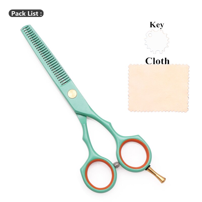 Frisør saks sæt 5.5 " rustfri gravering logo barber klippe saks tyndere saks hår saks lilla farve  c1104: C1104 lv t 5.5n