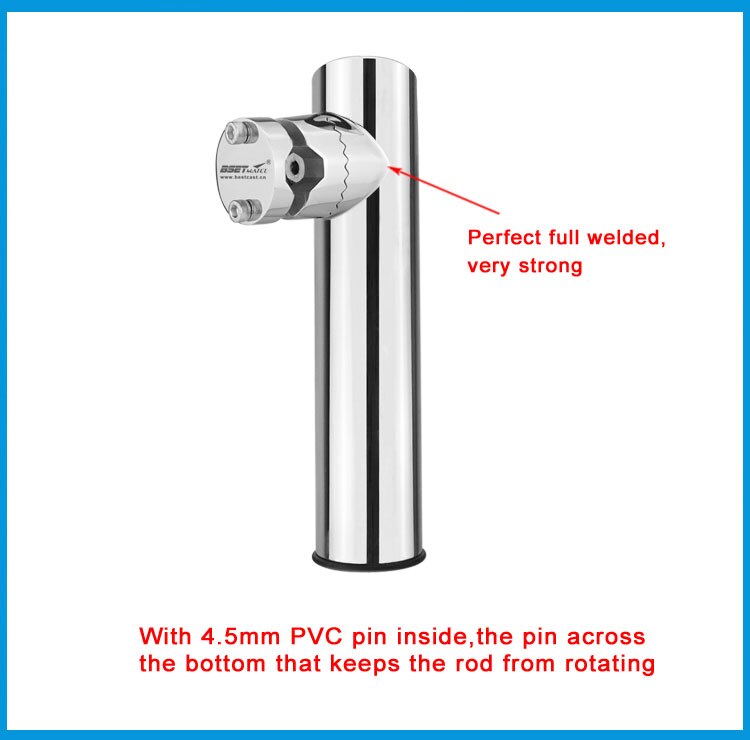2X Rail Mount stainless steel316 fishing rod rack holder pole bracket support with clamp on rail 19 to 32mm boat marine hardware