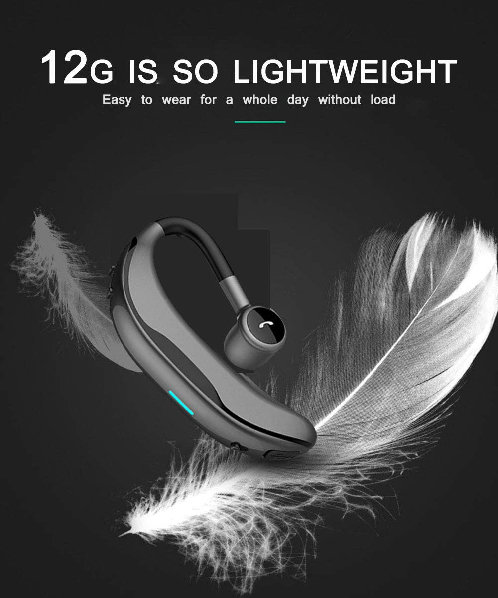 Bluetooth Headset Wireless Hands Free Earpiece with Microphone Waterproof Earbud V4.1 Car Headphones for Office Driving