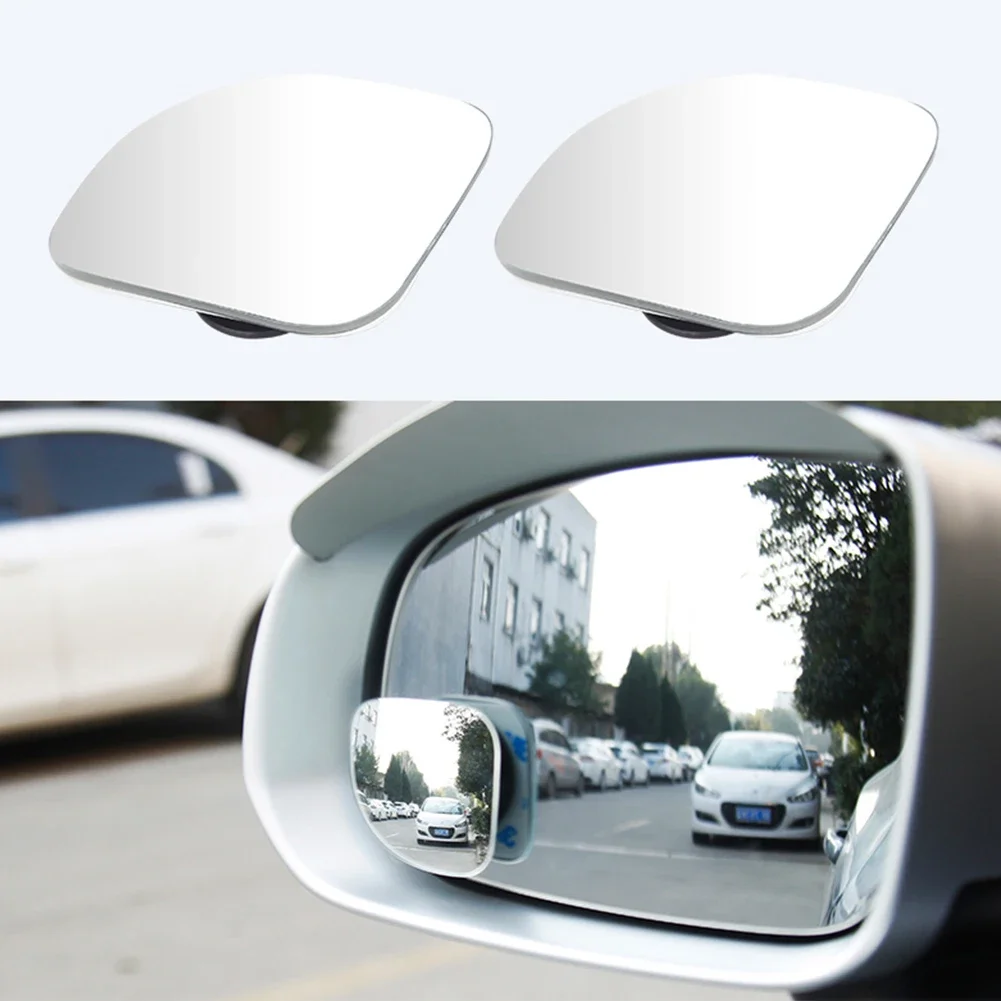 2pcs Car Mirror Wide Angle Car Blind Spot Mirrors 360° Adjustable Auxiliary Rearview Mirrors HD Frameless Small Round Mirror