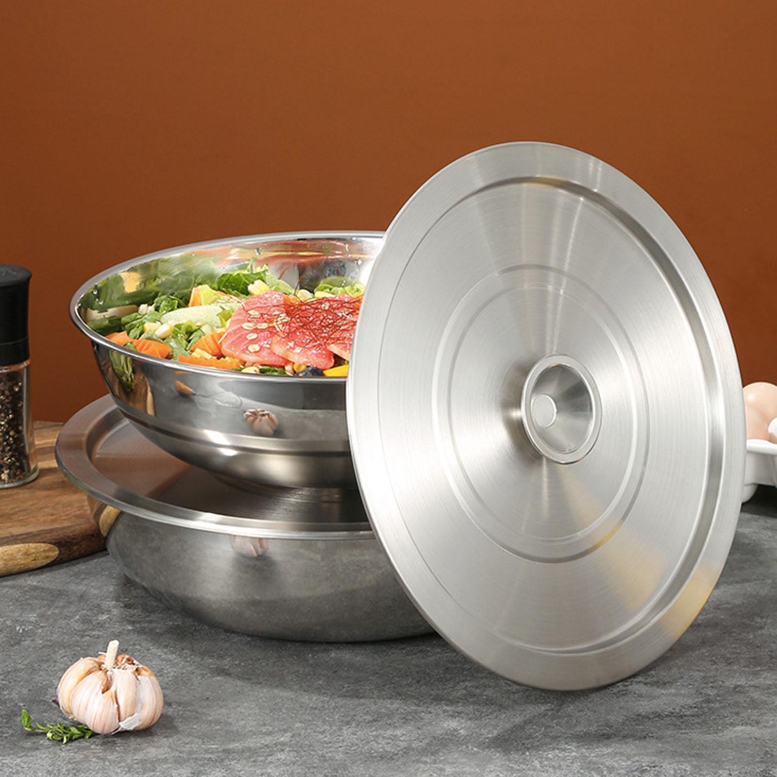Universal Wok Lid Cover Stainless Steel Stockpot Lid Frying Pot Cover Soup Pot Lid for Cooking Kitchen Supplies Accessories