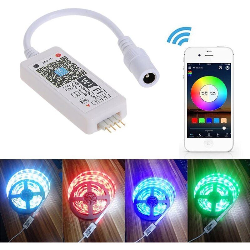 RGB Led Licht Streifen Voice Control Arbeit mit Alexa & Google Hause, WIFI Drahtlose Smart Controller mit Freies App Über IOS Oder Android: Default Title