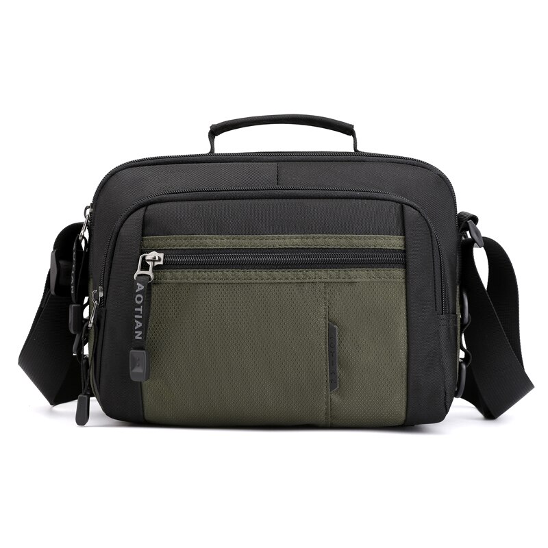 Zomer Mannen Reizen Handtassen Schoudertas Mannelijke Nylon Man Messenger Bag Eenvoudige Crossbody Tas Lichtgewicht: Horizontal ArmyGreen