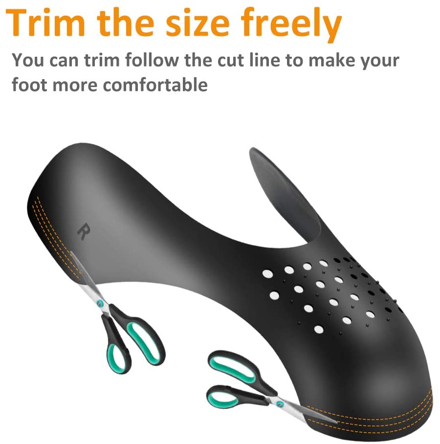 Protector antiarrugas lavable para zapatillas de deporte, Protector de flexión, soporte para la puntera, ensanchador de zapatos, 2 pares