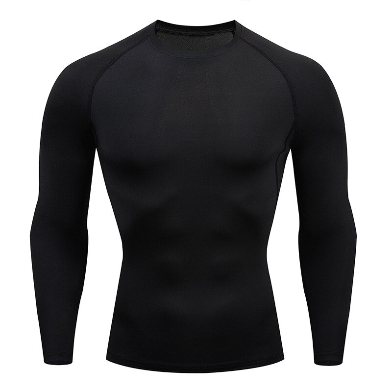 Plus Size Mannen Compressie Sport T-shirt Top Lange Mouwen Gym Running Kleding Fitness Strakke Sportkleding Wandelen Sweatshirt